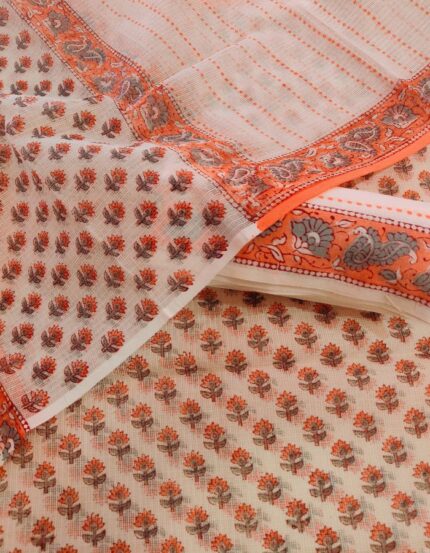 Elegant Kota Doria Block Print Suit Set