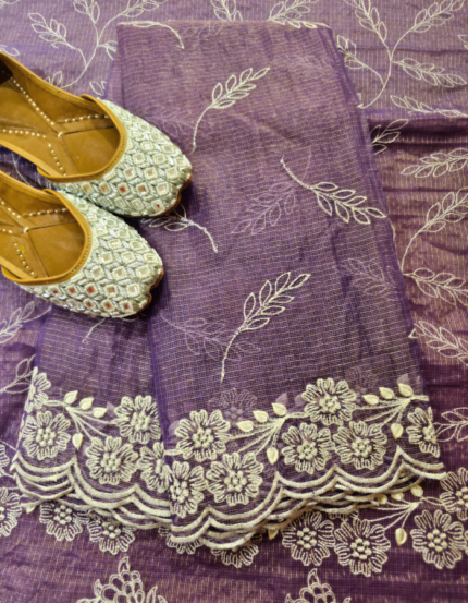 Elegant Kota Doria Tissue Suit