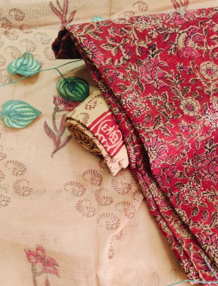 Kota Doria Block Print Suit Set