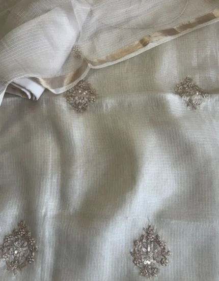 Kota Silk 3 Piece Suit with Zardozi Sequence Work