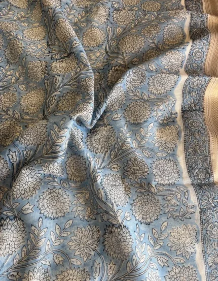 Maheshwari Block Print 3 Piece Suit