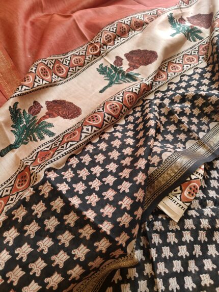 Maheshwari Block Print 3 Piece Suit