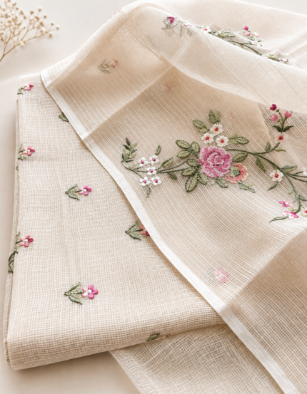 Kota Doria 3 Piece Embroidery Suit