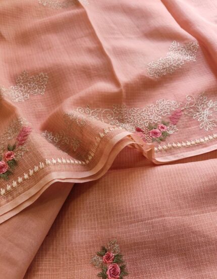 Kota Doria Embroidery 3Piece Suit Set