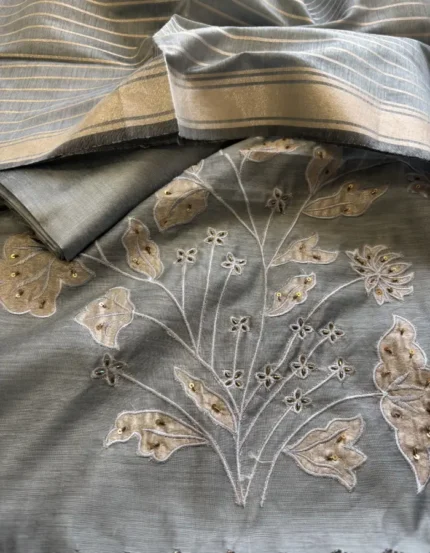 Silk 3 Piece Suit With Applique