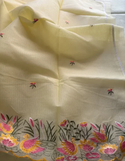 Kota Doria Embroidery Saree